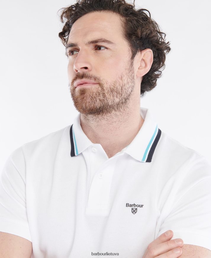 apranga Barbour otterburn polo marškinėliai baltas vyrų 6F6D80736