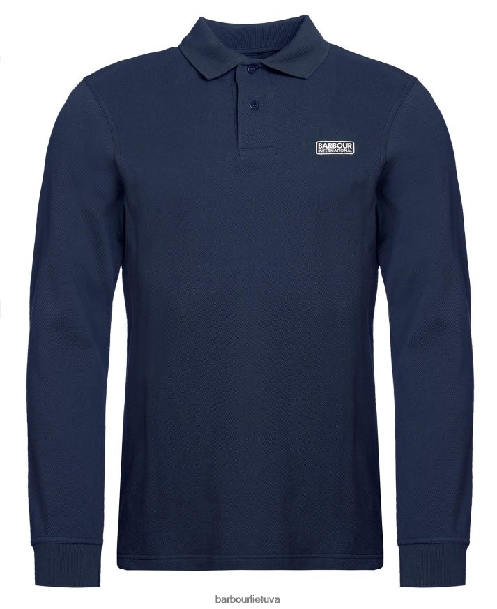 apranga Barbour polo marškinėliai ilgomis rankovėmis juodas vyrų 6F6D80663