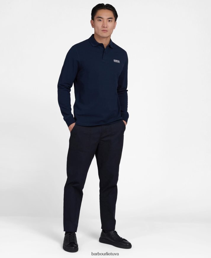 apranga Barbour polo marškinėliai ilgomis rankovėmis juodas vyrų 6F6D80663