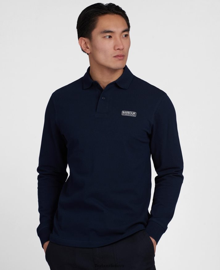apranga Barbour polo marškinėliai ilgomis rankovėmis juodas vyrų 6F6D80663