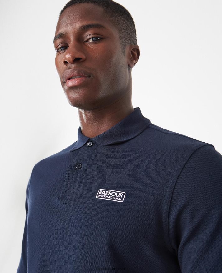 apranga Barbour polo marškinėliai ilgomis rankovėmis juodas vyrų 6F6D80663