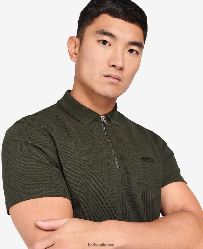 apranga Barbour polo marškinėliai su užtrauktuku miškas vyrų 6F6D80610
