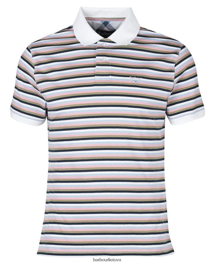 apranga Barbour sandown juostelės polo marškinėliai klasikinis baltas vyrų 6F6D80642