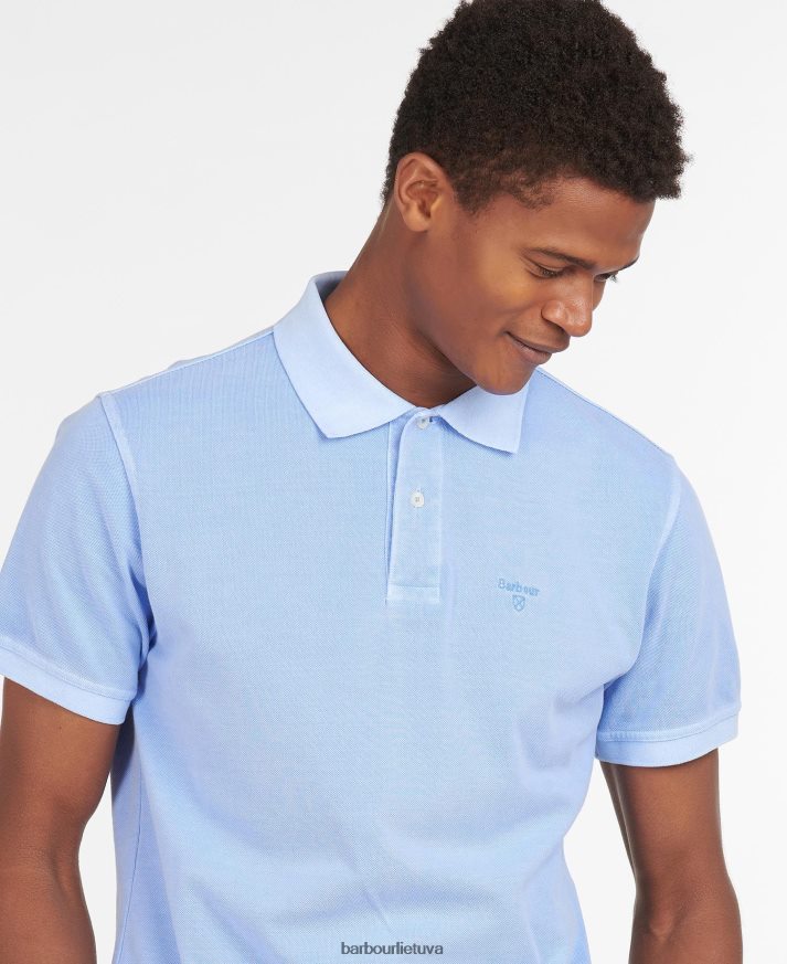 apranga Barbour skalbti sportiniai polo marškinėliai dangus vyrų 6F6D80595