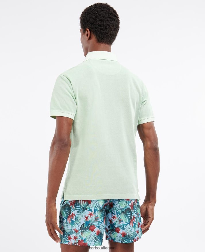 apranga Barbour skalbti sportiniai polo marškinėliai dulkėtos mėtos vyrų 6F6D80629