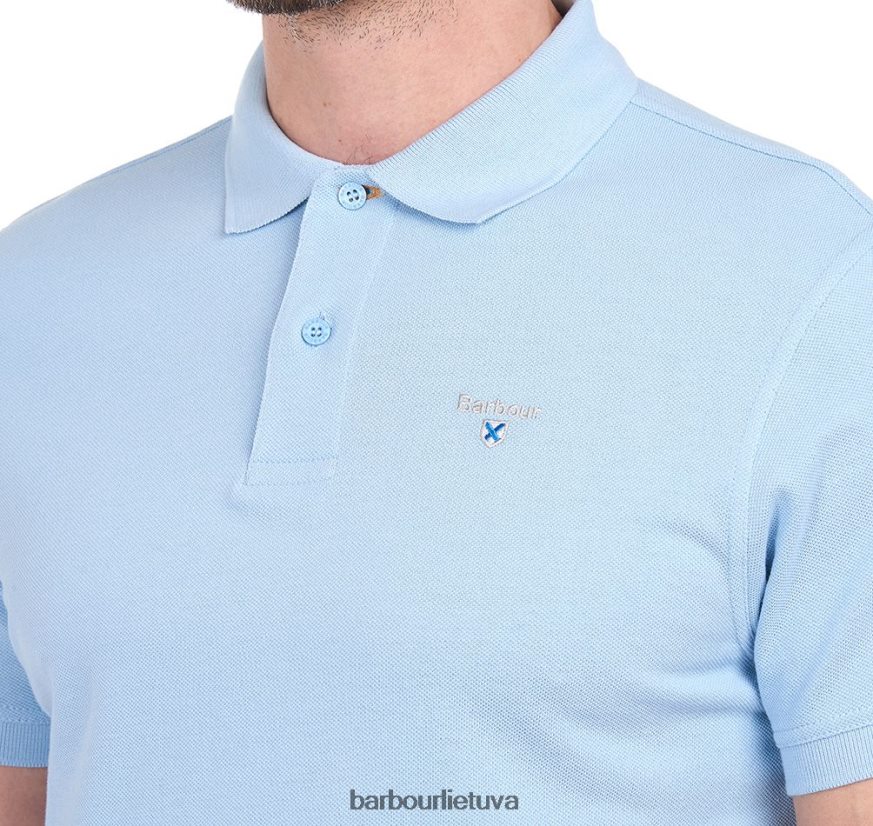 apranga Barbour sportiniai polo marškinėliai atlantinė mėlyna vyrų 6F6D80605