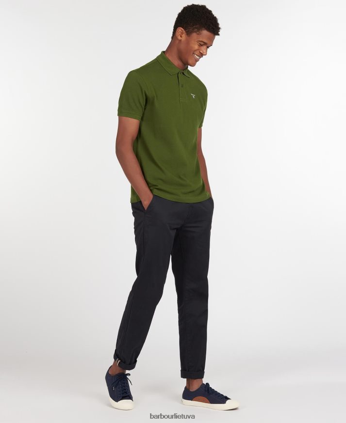 apranga Barbour sportiniai polo marškinėliai lenktyninis žalias vyrų 6F6D80618