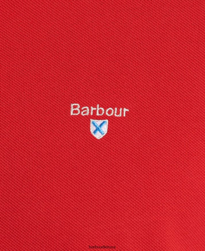 apranga Barbour tartan pique polo marškinėliai baltas/pilkas akmuo vyrų 6F6D80734