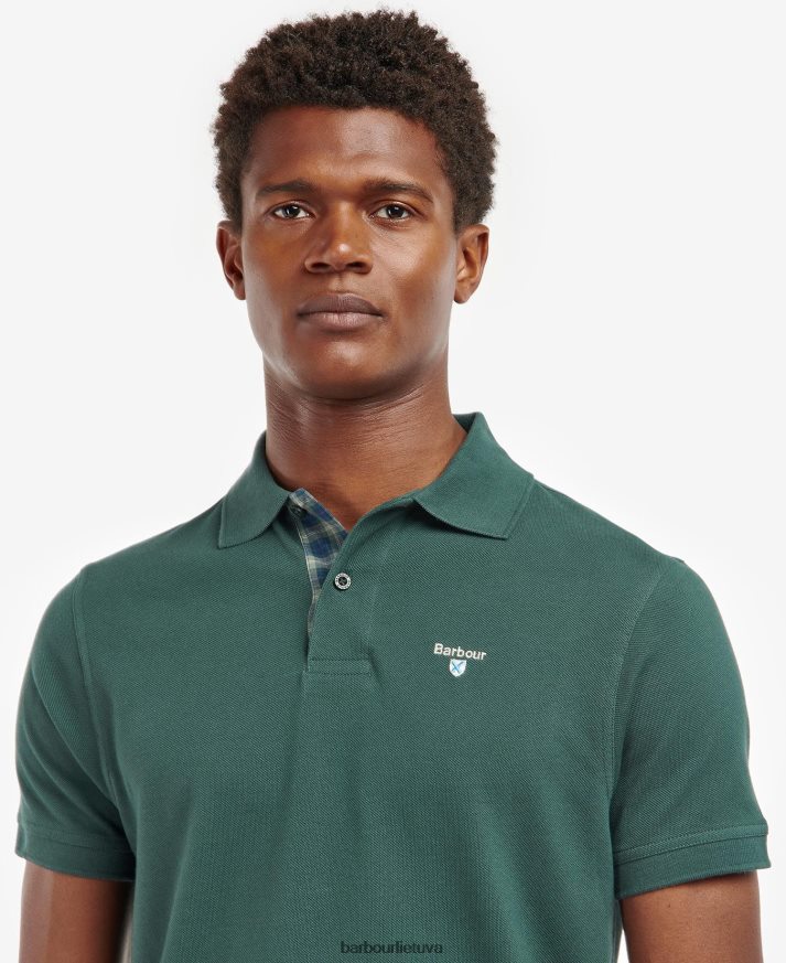 apranga Barbour tartan pique polo marškinėliai nuplautas akmuo vyrų 6F6D80613