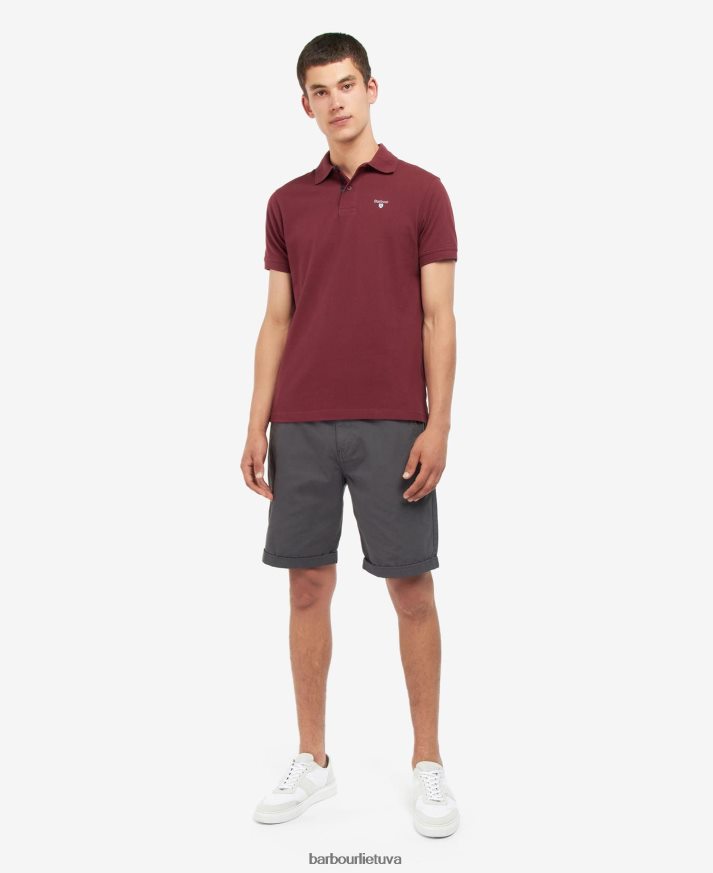 apranga Barbour tartan pique polo marškinėliai rubinas vyrų 6F6D80707