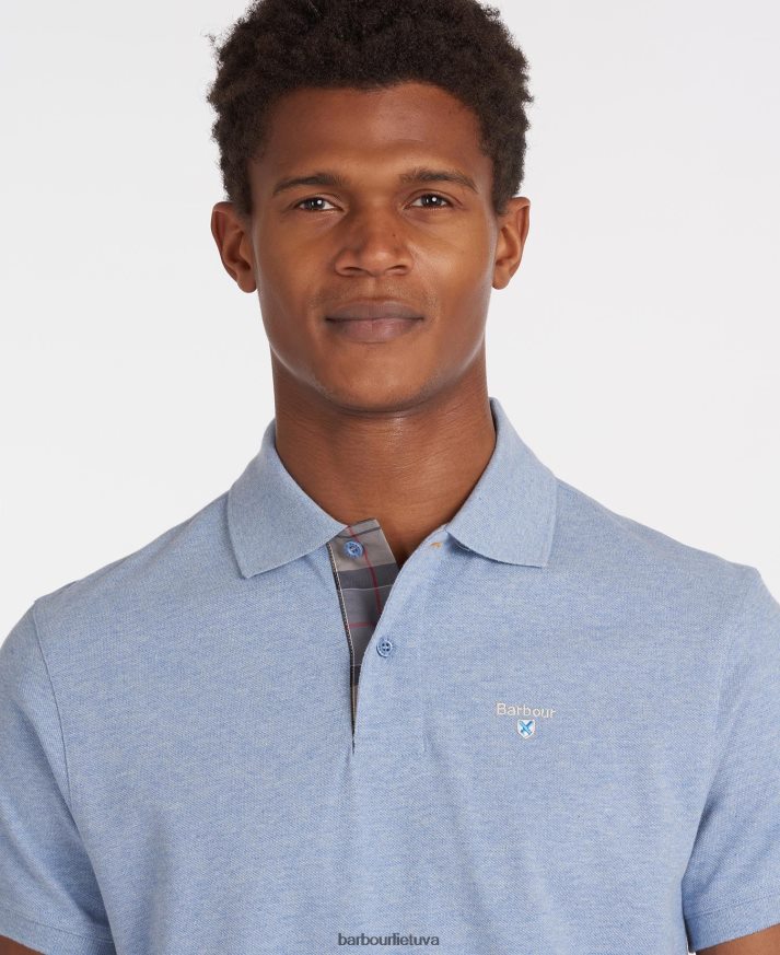 apranga Barbour tartan pique polo marškinėliai smiltainis vyrų 6F6D80565