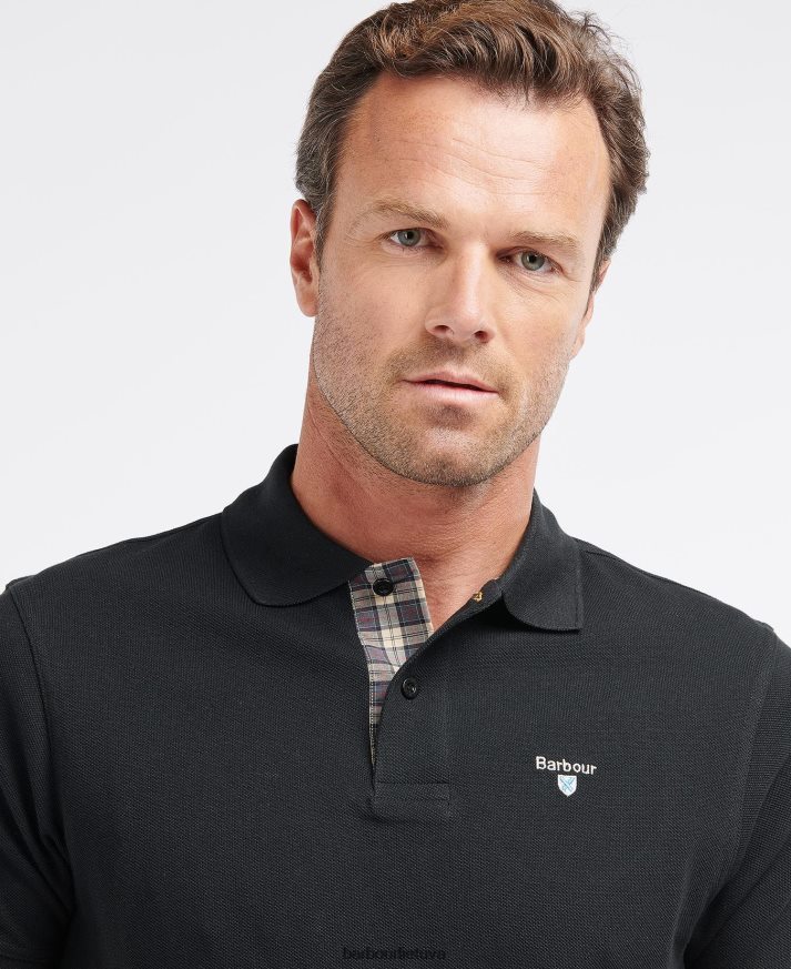 apranga Barbour tartan pique polo marškinėliai smiltainis vyrų 6F6D80573