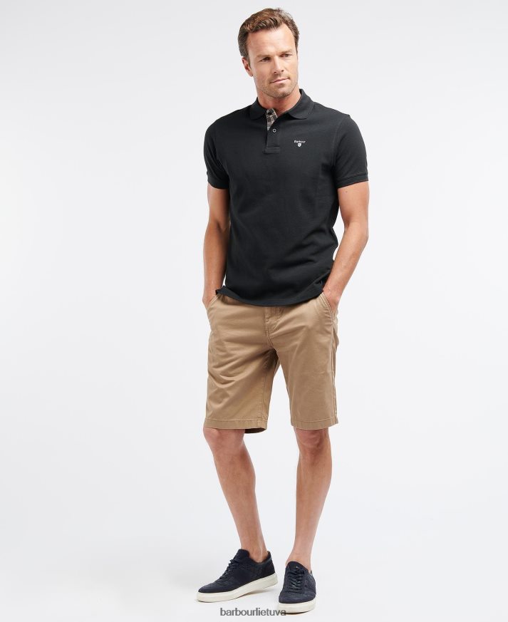 apranga Barbour tartan pique polo marškinėliai smiltainis vyrų 6F6D80573