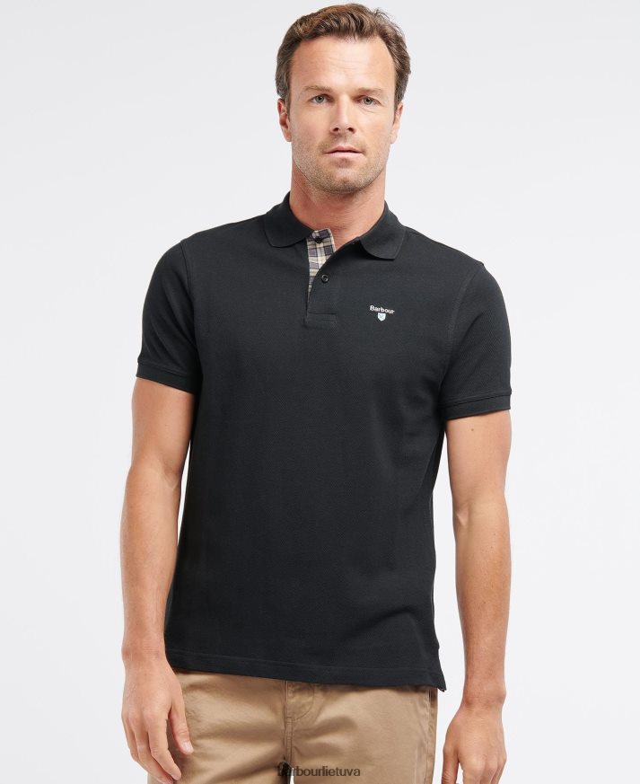 apranga Barbour tartan pique polo marškinėliai smiltainis vyrų 6F6D80573