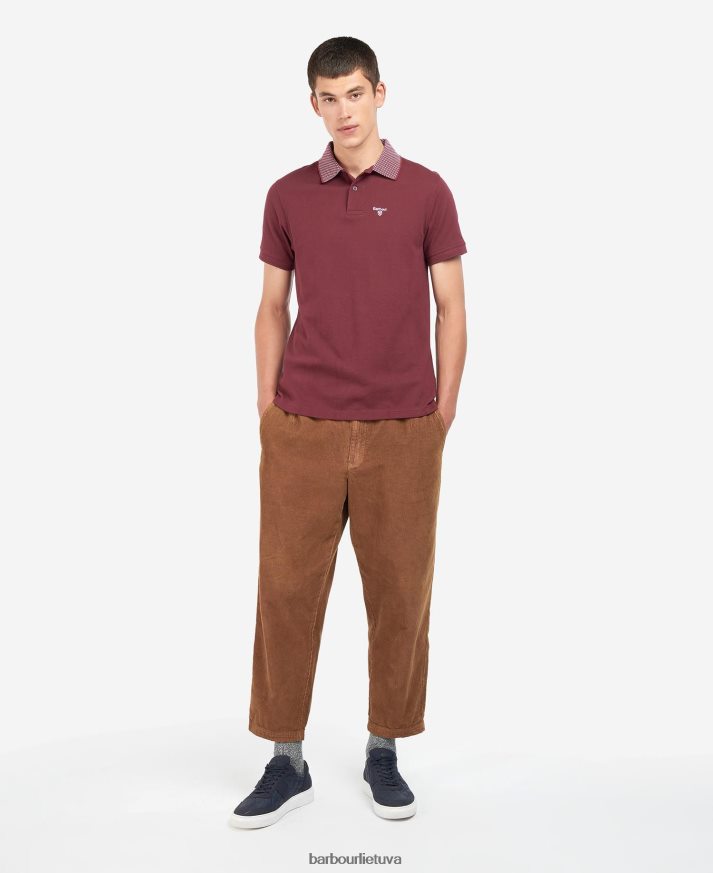 apranga Barbour tiek polo marškinėliai dk bordo vyrų 6F6D80708