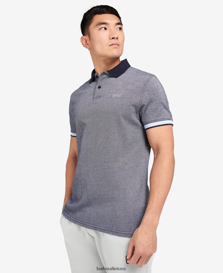 apranga Barbour whateley polo marškinėliai chambray blue/whisper white vyrų 6F6D80664