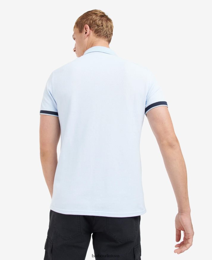apranga Barbour whateley polo marškinėliai chambray blue/whisper white vyrų 6F6D80705