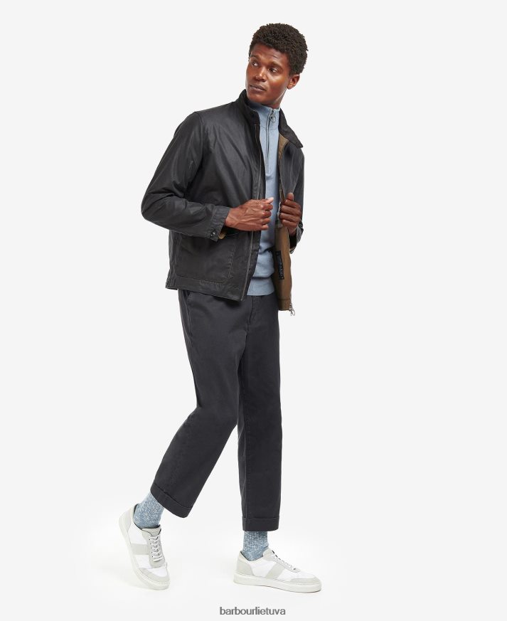 apranga Barbour harben vaškuota striukė klasikinė pilka vyrų 6F6D8061