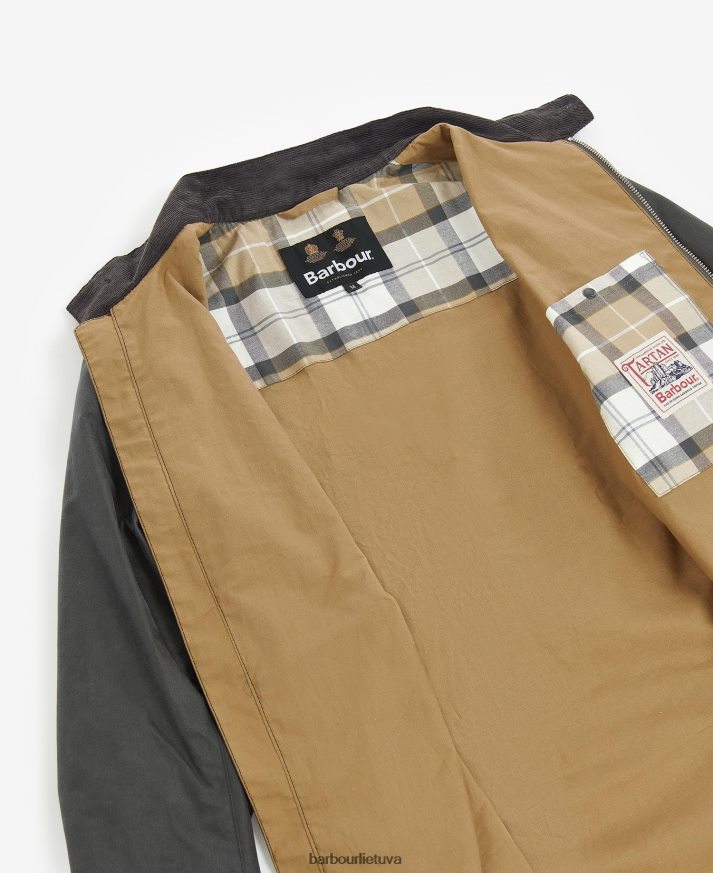 apranga Barbour harben vaškuota striukė klasikinė pilka vyrų 6F6D8061