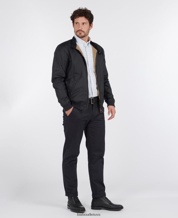 apranga Barbour lengva Royston vaškuota medvilninė striukė juodas vyrų 6F6D809