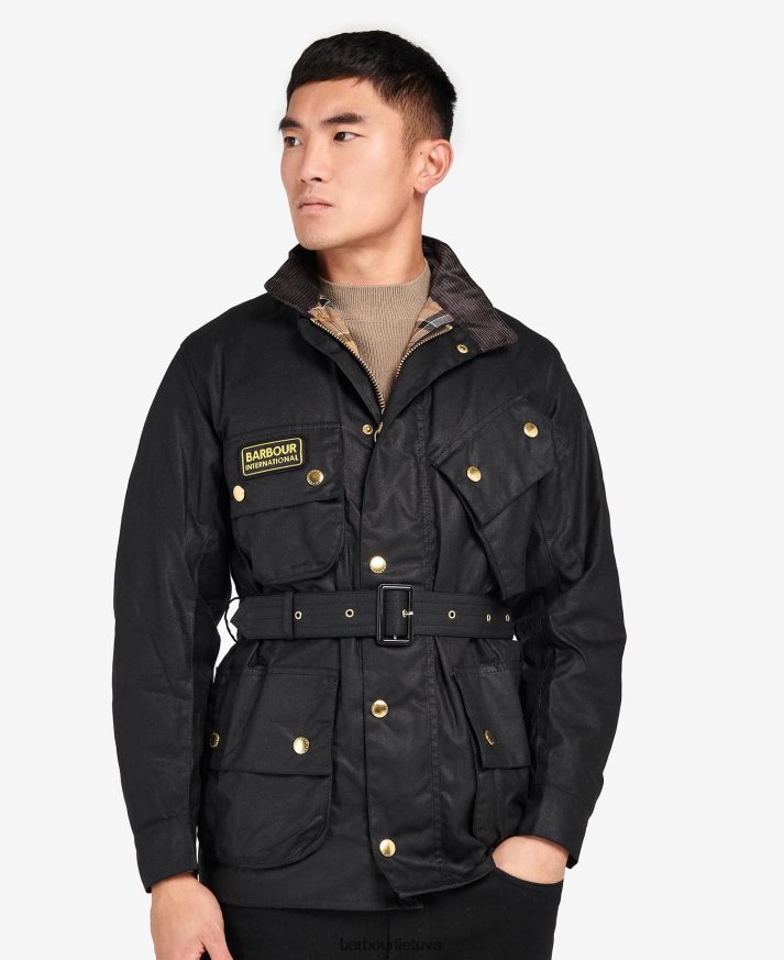 apranga Barbour originali vaškuota striukė juodas vyrų 6F6D807
