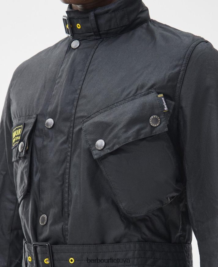 apranga Barbour plona tarptautinė vaško striukė juodas vyrų 6F6D8014