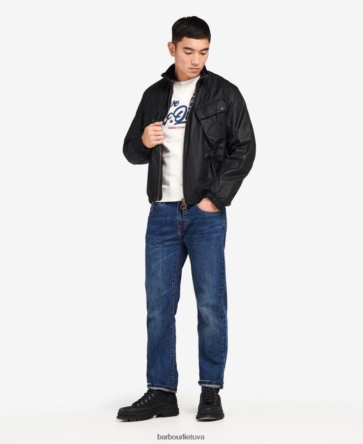 apranga Barbour roslin vaškuotas švarkas klasikinis juodas vyrų 6F6D8063