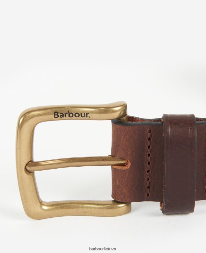 priedai Barbour Haydon piniginės ir diržo dovanų rinkinys tamsiai rudas vyrų 6F6D802222