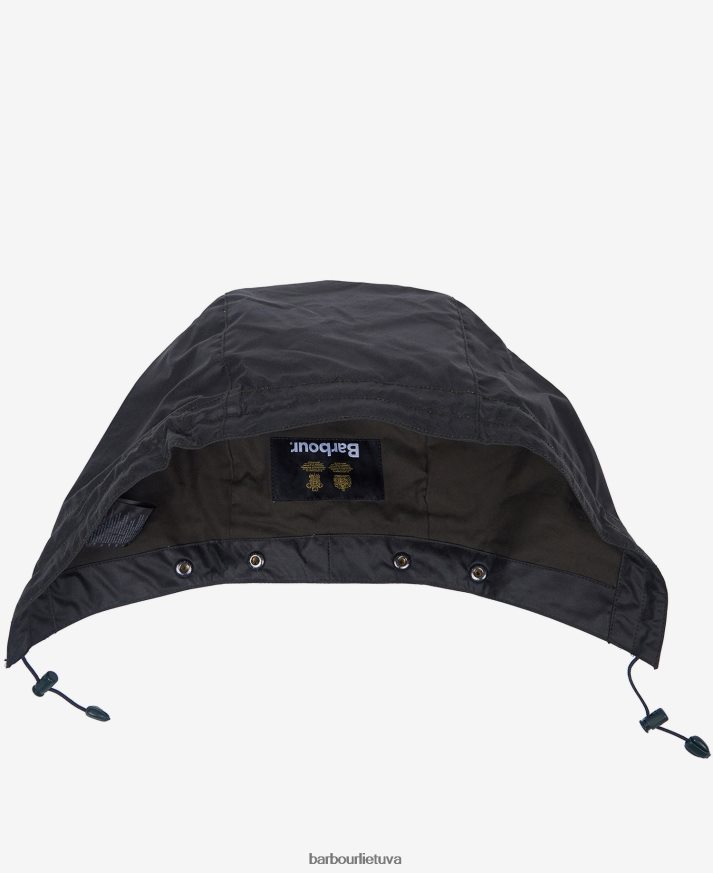 priedai Barbour vaškuotas medvilninis paprastas gobtuvas juodas vyrų 6F6D802329