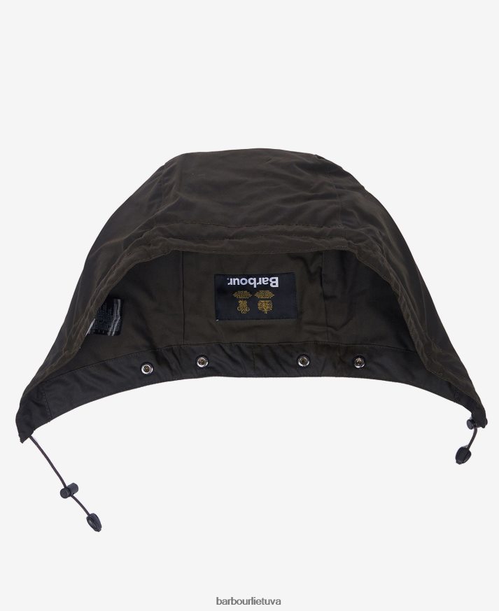 priedai Barbour vaškuotas medvilninis paprastas gobtuvas juodas vyrų 6F6D802332