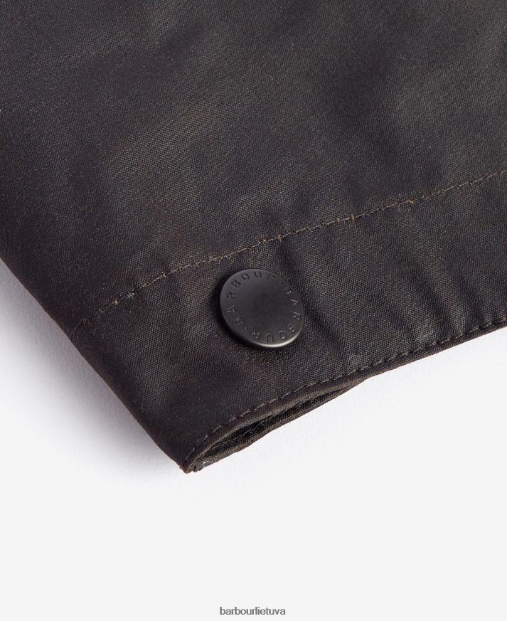 priedai Barbour vaškuotas medvilninis paprastas gobtuvas juodas vyrų 6F6D802332