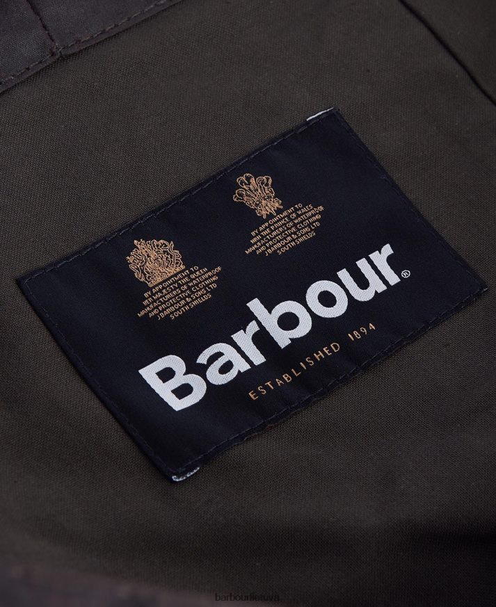 priedai Barbour vaškuotas medvilninis paprastas gobtuvas juodas vyrų 6F6D802340