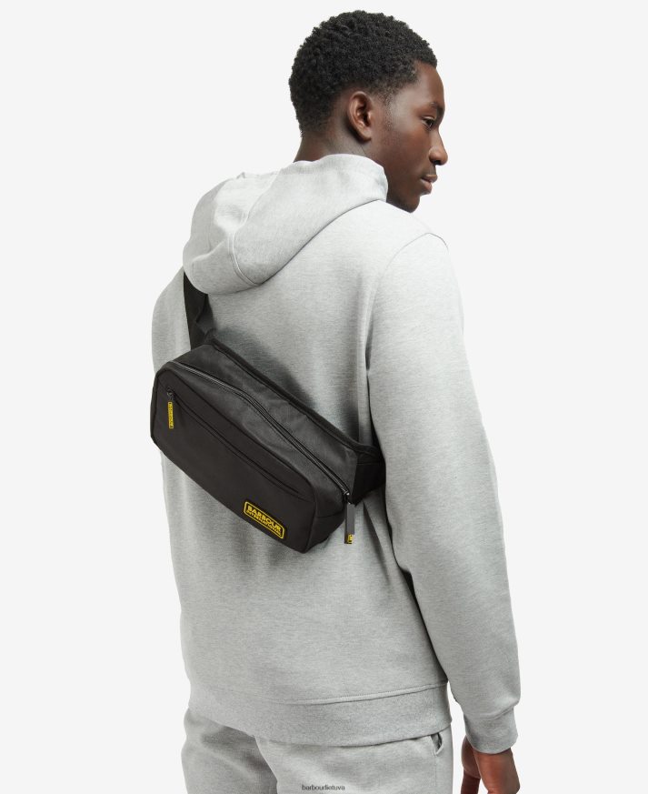 priedai Barbour lenktynininko crossbody krepšys klasikinis juodas vyrų 6F6D802213