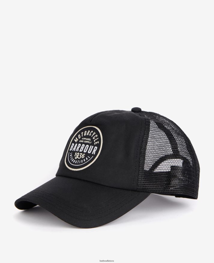 priedai Barbour Farraday trucker vaško dangtelis klasikinis juodas vyrų 6F6D802292